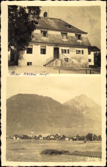 Postcard Piding in the Berchtesgadener Land Upper Bavaria, inn, panorama