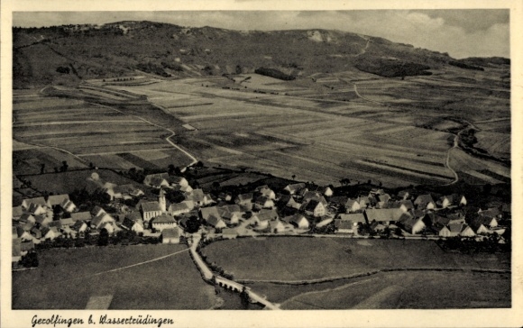 Postcard Gerolfingen in Middle Franconia Bavaria, aerial photograph