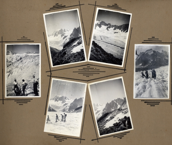 Photo album alpinism, mountaineers, glaciers, snow