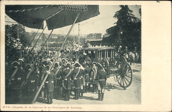 Ak Asturias, Aankomst van het rijtuig van de prinsen van Asturias