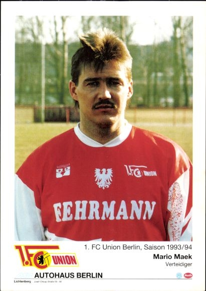 Autogrammkarte Fußballspieler Mario Maek, 1. FC Union Berlin, Portrait
