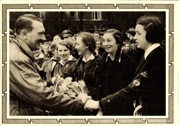 Postal stationery Postcard Führer and Reich Chancellor Adolf Hitler, well-wishers, BDM