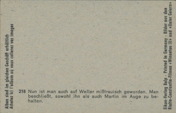 Verzamelfoto Karl May, filmscène Winnetou III, Among Vultures, nr. 218, Weller