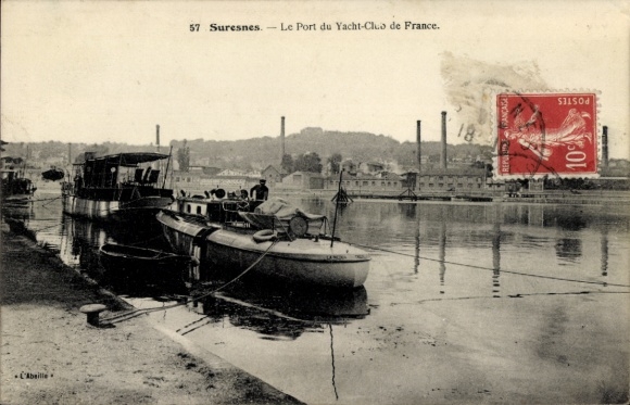 Ak Suresnes Hauts de Seine, Le Port du Yacht Club de France