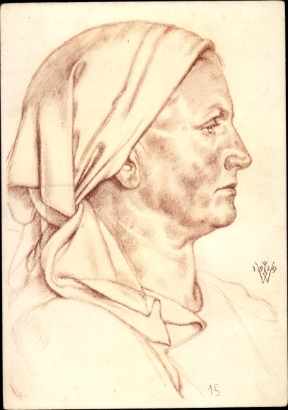 Artist PC Willrich, Wolfgang, forester&#39;s wife from Buchenland, Romania, VDA P 14 No. 21