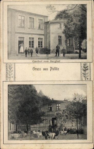 Postcard Putlitz in der Prignitz, Gasthof zum Burghof