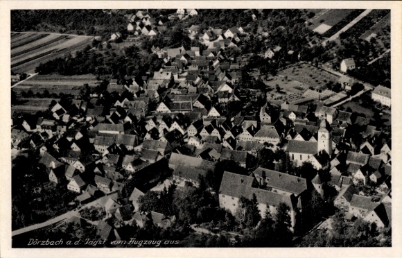 Postcard Dörzbach an der Jagst Württemberg, aerial photograph