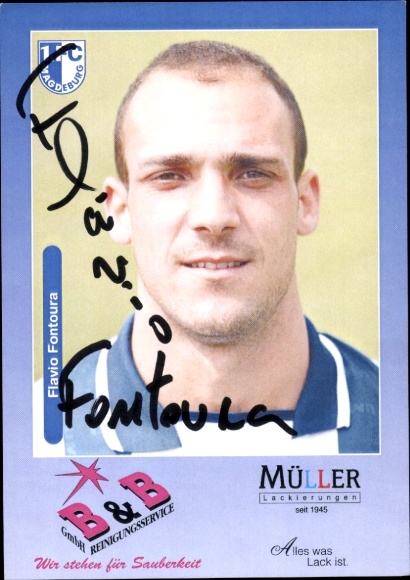 Autogrammkarte Fußballer Flavio Fontoura, 1. FC Magdeburg, Autogramm