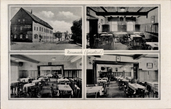Ak Neumark im Geiseltal Braunsbedra im Saalekreis, Gasthaus Thuringia, Inh. A. Schumann