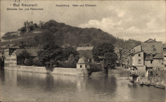 Ak Bad Kreuznach an der Nahe, Kauzenburg, Nahe, Ellerbach