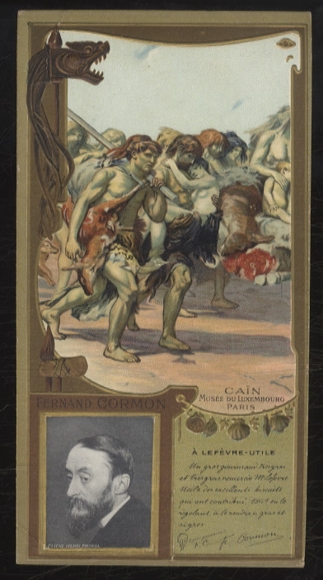 Merchant picture advertising card Lefevre-Utile Lu Art Nouveau, Fernand Cormon