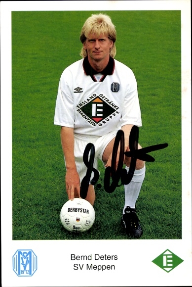 Autogrammkarte Fußballer Bernd Deters, SV Meppen, Autogramm