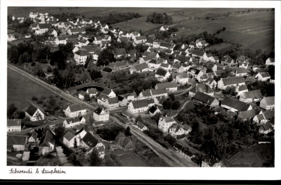 Postcard Schwendi in Upper Swabia, aerial photograph