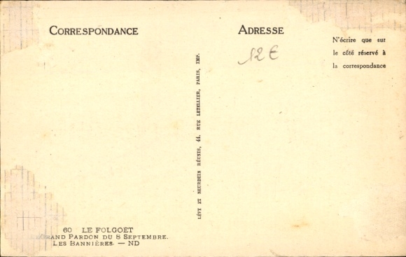 Postcard Le Folgoët Finistère, Great Pardon of 8 September