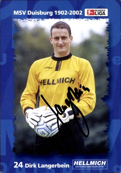 Autogrammkarte Fußballer Dirk Langerbein, MSV Duisburg, Autogramm
