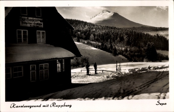 Postcard Oberschönau Steinbach Hallenberg in the Thuringian Forest, Ruppberg, winter, Waldhotel Kanzlersgrund