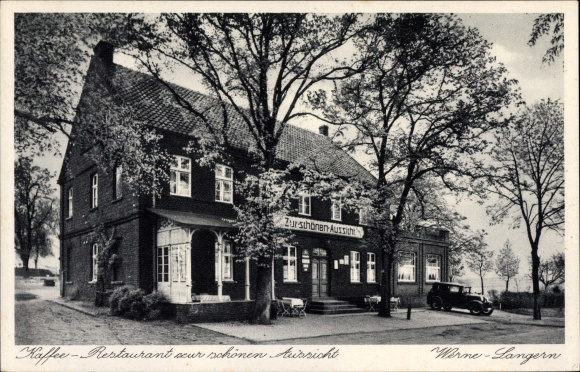 Postcard Langern Werne in Westphalia, café with a beautiful view