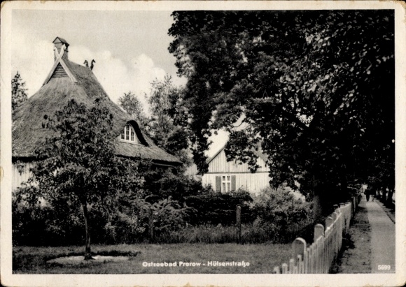 Postcard Ostseebad Prerow on the Darß, Hülsenstraße