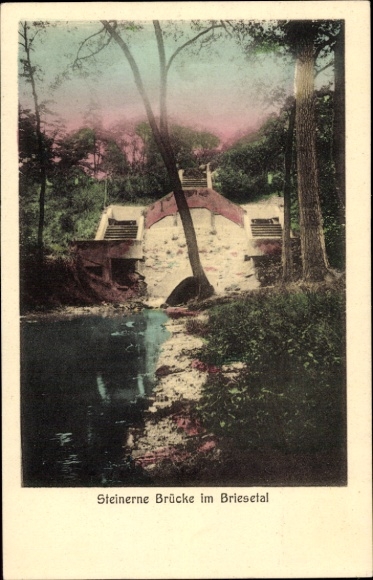 Ak Briese Birkenwerder im Kreis Oberhavel, Steinerne Brücke, Briesetal