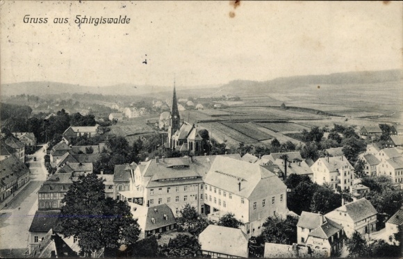 Ak Schirgiswalde in Sachsen, Panorama, Kirche