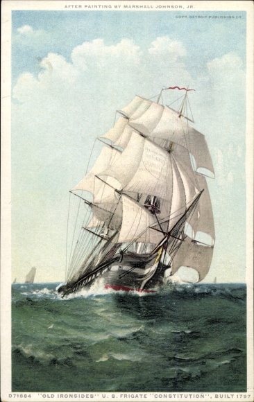 Ak US Amerikanisches Kriegsschiff, USS Constitution, Fregatte