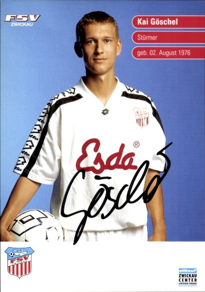 Autogrammkarte Fußballer Kai Göschel, FSV Zwickau, Autogramm