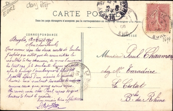 Postcard Broglie Eure, View of the Pré des Forges
