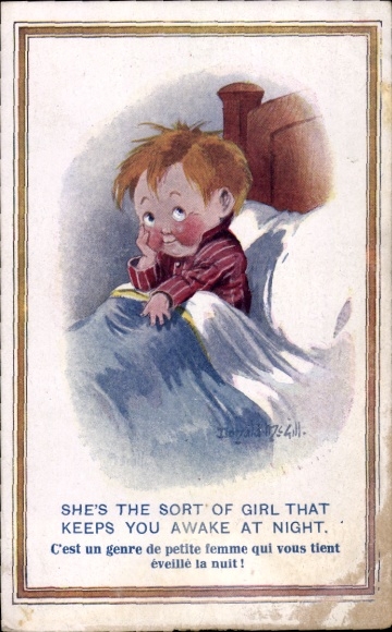 Artist Postcard McGill, Donald, child in love