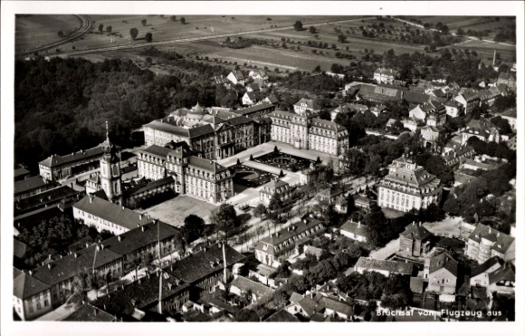Postcard Bruchsal im Kraichgau, aerial view of building, city view