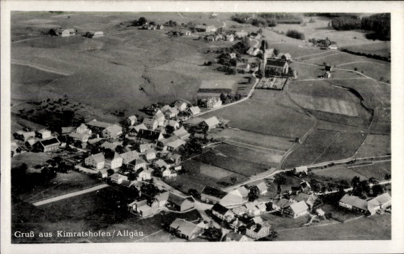 Postcard Kimratshofen Altusried in Allgäu, aerial photograph