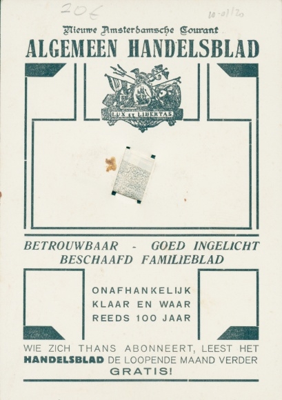 Artist Postcard Newspaper seller on the platform, train, passengers, Algemeen Handelsblad, advertisement