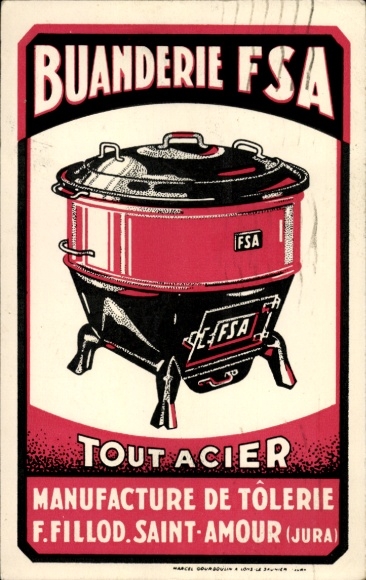 Ansichtkaart Saint Amour Jura, Buanderie FSA, reclame