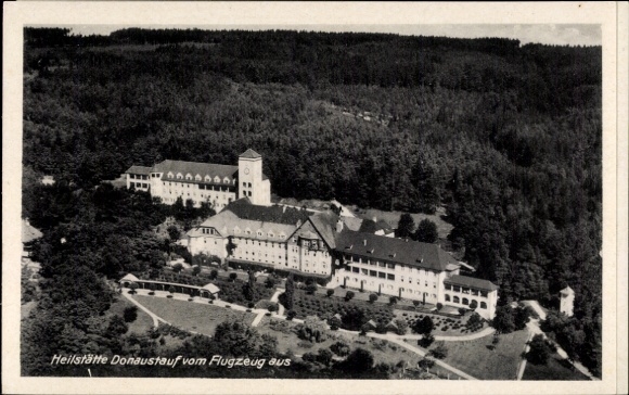Postcard Donaustauf in the Upper Palatinate, Sanatorium Donaustauf from the plane