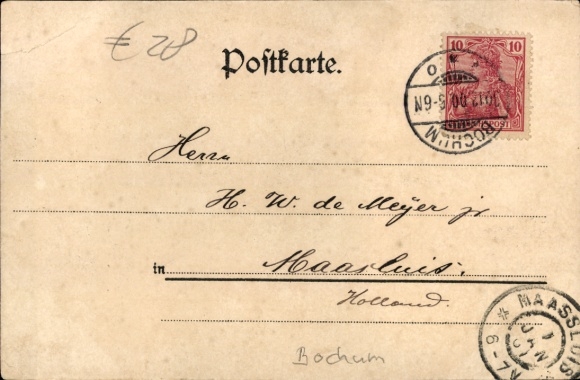 Postcard Bochum in the Ruhr area, horse-drawn carriage