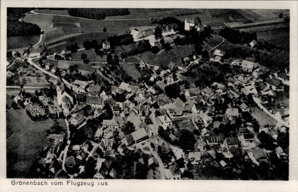Postcard Bad Grönenbach in Allgäu, aerial photograph