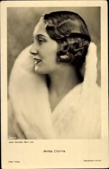 Ak Schauspielerin Anita Dorris, Seitenportrait, aus Slezská, Ross Verlag 6449/1
