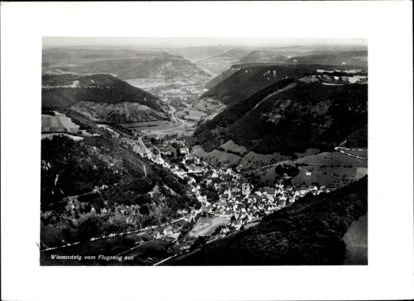 Wiesensteig area in Württemberg, aerial photograph