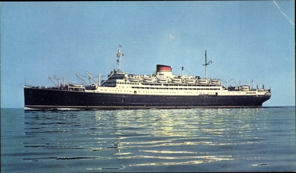 Postcard Italian Line, MN Vulcania, MN Saturnia, steamship