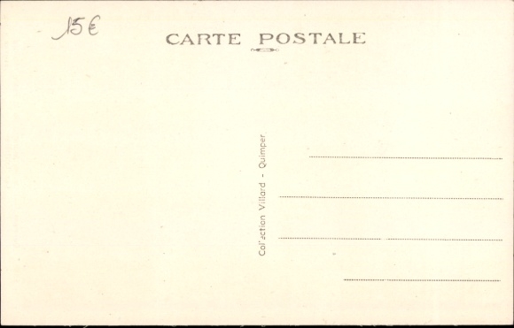 Postcard Quimper Finistère, old houses, Place Médard, women with carriage