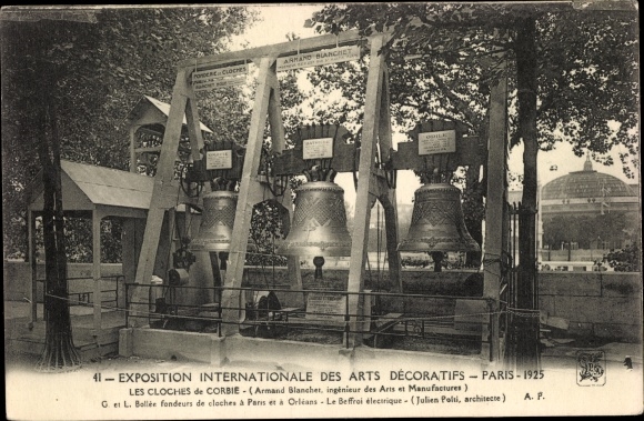 Postcard Paris, Decorative Arts Expo 1925, The Bells of Corbie