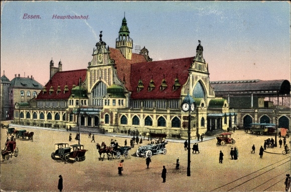 Ak Essen im Ruhrgebiet, Hauptbahnhof, Straßenseite
