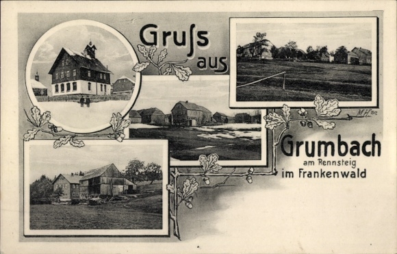 Postcard Grumbach Wilsdruff Saxony, general view