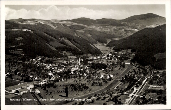 Ak Hausen im Wiesental , Luftaufnahme