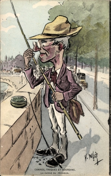 Künstler CPA Cannes, Triques et Gourdins, La Canne du Pecheur