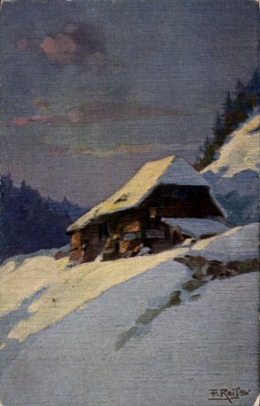 Artist Postcard Reiss, Fr., Winter in the Black Forest