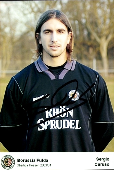 Autogrammkarte Fußballer Sergio Caruso, SC Borussia Fulda, Autogramm