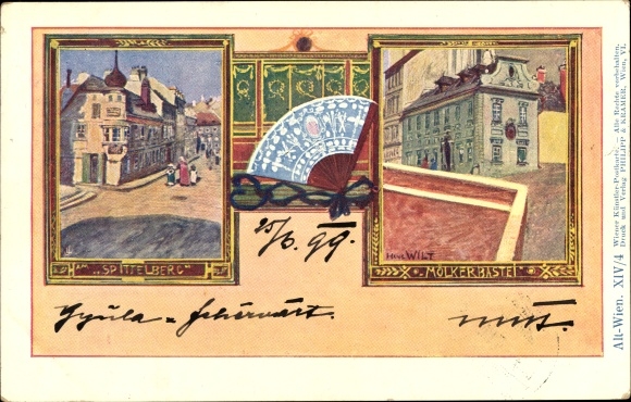 Artist PC Wilt, H., Vienna 1st inner city Austria, Mölker Bastei, Spittelberg