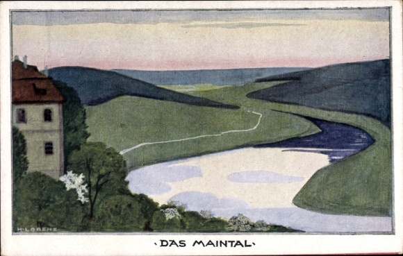 Artist Postcard Lorenz, Rothenfels am Main Lower Franconia, Castle