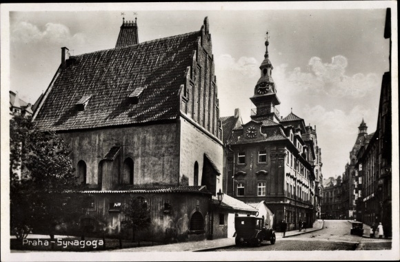 Judaika Ak Praha Prag, Altneu Synagoge, Straßenansicht