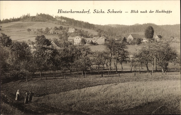 PC Hinterhermsdorf Sebnitz Sachsen, view to the Hackkuppe